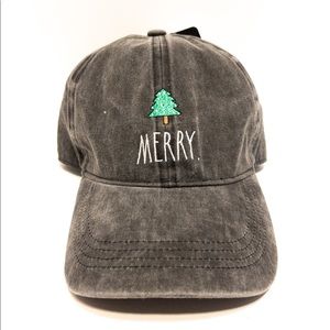 Rae Dunn Merry Christmas Tree Faded Black Cap